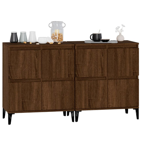 vidaXL Sideboards 2 Stk. Braun Eichen-Optik 60x35x70 cm Holzwerkstoff