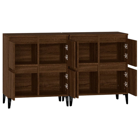 vidaXL Sideboards 2 Stk. Braun Eichen-Optik 60x35x70 cm Holzwerkstoff