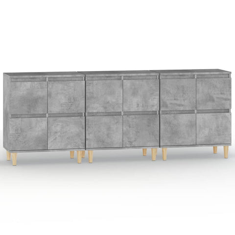 Sideboards 3 Stk. Betongrau 60x35x70 cm Holzwerkstoff