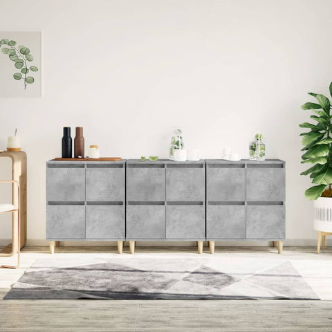 Sideboards 3 Stk. Betongrau 60x35x70 cm Holzwerkstoff