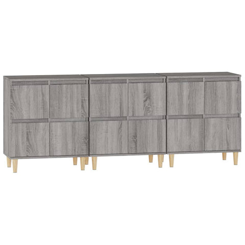 Sideboards 3 Stk. Grau Sonoma 60x35x70 cm Holzwerkstoff