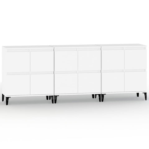 vidaXL Sideboards 3 Stk. Weiß 60x35x70 cm Holzwerkstoff