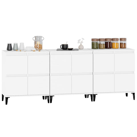 vidaXL Sideboards 3 Stk. Weiß 60x35x70 cm Holzwerkstoff