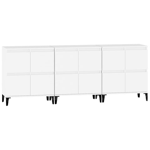 vidaXL Sideboards 3 Stk. Weiß 60x35x70 cm Holzwerkstoff