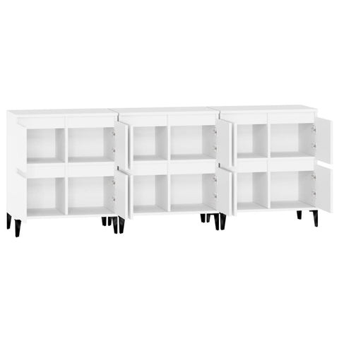 vidaXL Sideboards 3 Stk. Weiß 60x35x70 cm Holzwerkstoff