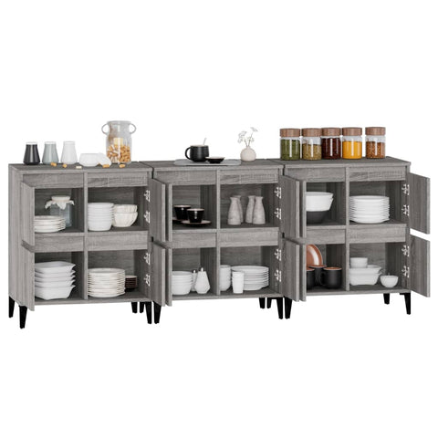 Sideboards 3 Stk. Grau Sonoma 60x35x70 cm Holzwerkstoff