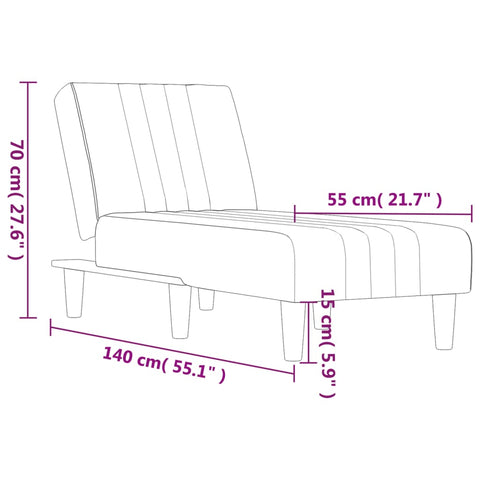 Chaiselongue Dunkelgrau Stoff