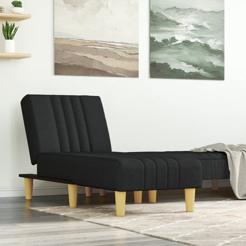 Chaiselongue Schwarz Stoff