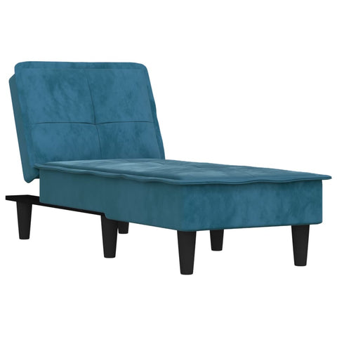 Chaiselongue Blau Samt