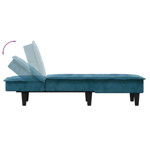 Chaiselongue Blau Samt