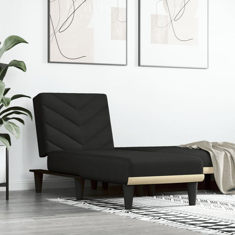 Chaiselongue Schwarz Stoff