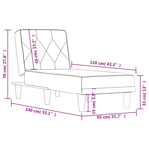 Chaiselongue Dunkelgrau Stoff