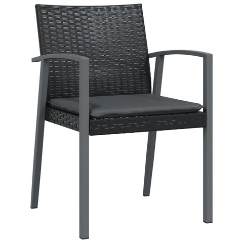 hocami - Gartenstühle mit Kissen 4 Stk. Schwarz 56,5x57x83cm Poly Rattan - gartenstuhle-mit-kissen-4-stk-schwarz-56-5x57x83cm-poly-rattan - 