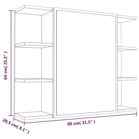 4-tlg. Badmöbel-Set Braun Eichen-Optik Holzwerkstoff