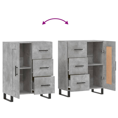 vidaXL Sideboard Betongrau 69,5x34x90 cm Holzwerkstoff