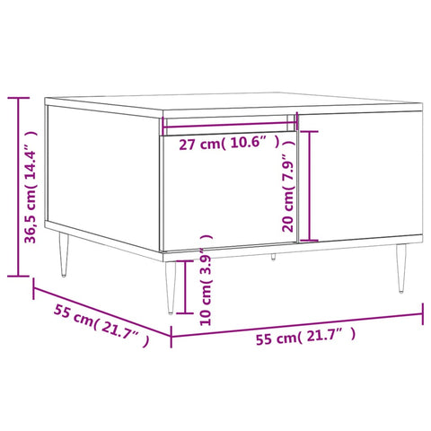 vidaXL Couchtisch Hochglanz-Weiß 55x55x36,5 cm Holzwerkstoff