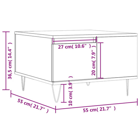 vidaXL Couchtisch Weiß 55x55x36,5 cm Holzwerkstoff