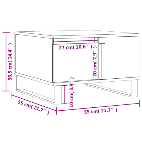 vidaXL Couchtisch Betongrau 55x55x36,5 cm Holzwerkstoff