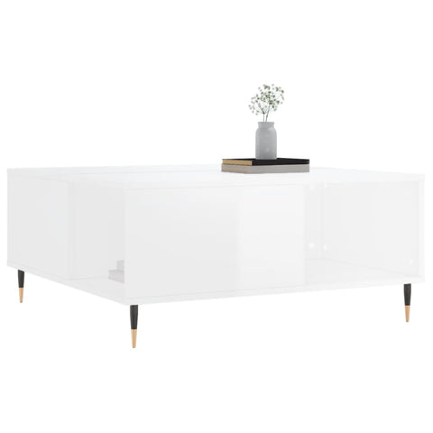 vidaXL Couchtisch Hochglanz-Weiß 80x80x36,5 cm Holzwerkstoff