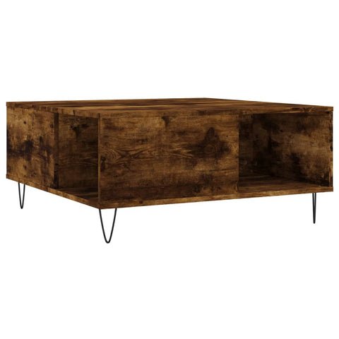 vidaXL Couchtisch Räuchereiche 80x80x36,5 cm Holzwerkstoff