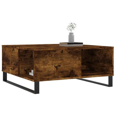 vidaXL Couchtisch Räuchereiche 80x80x36,5 cm Holzwerkstoff