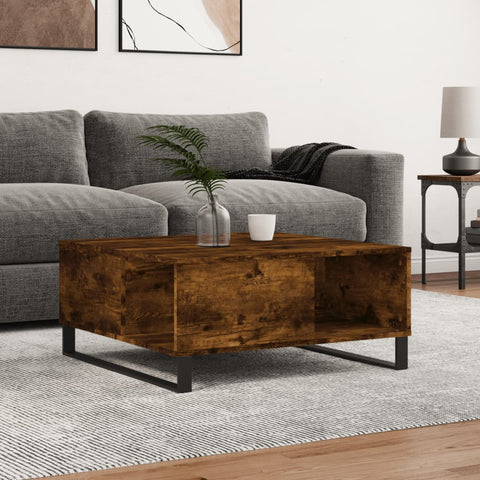 vidaXL Couchtisch Räuchereiche 80x80x36,5 cm Holzwerkstoff