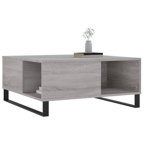 vidaXL Couchtisch Grau Sonoma 80x80x36,5 cm Holzwerkstoff