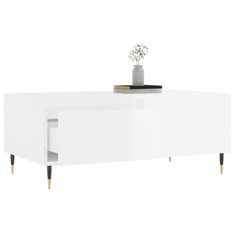 vidaXL Couchtisch Hochglanz-Weiß 90x50x36,5 cm Holzwerkstoff