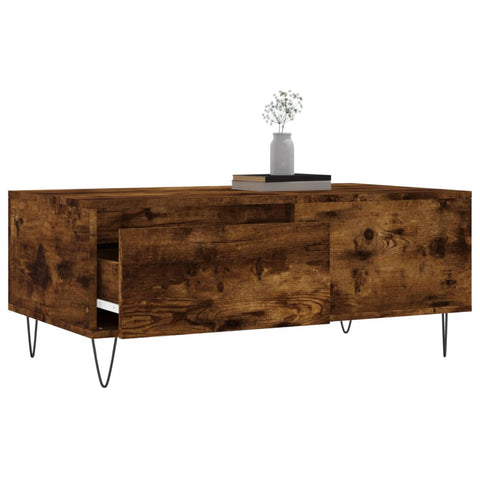 vidaXL Couchtisch Räuchereiche 90x50x36,5 cm Holzwerkstoff