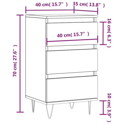 vidaXL Sideboard Sonoma-Eiche 40x35x70 cm Holzwerkstoff