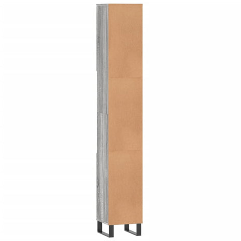 Badschrank Grau Sonoma 30x30x190 cm Holzwerkstoff