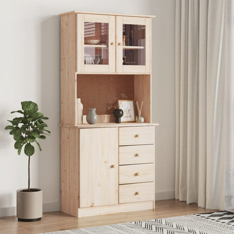 vidaXL Highboard ALTA 77x35x165 cm Massivholz Kiefer