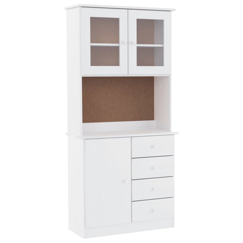 vidaXL Highboard ALTA Weiß 77x35x165 cm Massivholz Kiefer