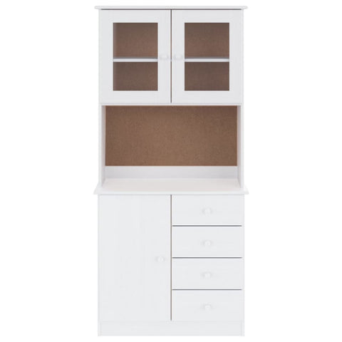 vidaXL Highboard ALTA Weiß 77x35x165 cm Massivholz Kiefer