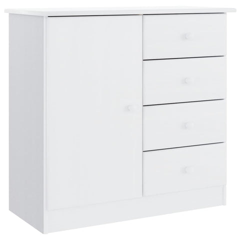 vidaXL Highboard ALTA Weiß 77x35x165 cm Massivholz Kiefer