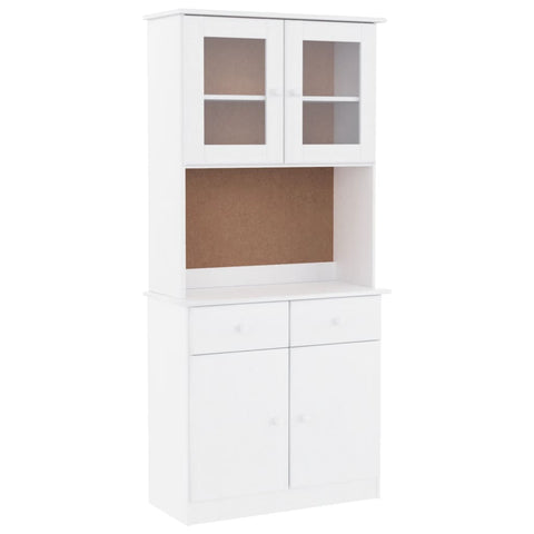 vidaXL Highboard ALTA Weiß 77x35x165 cm Massivholz Kiefer