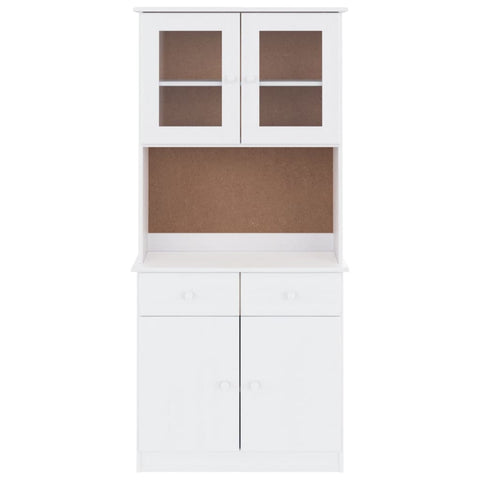 vidaXL Highboard ALTA Weiß 77x35x165 cm Massivholz Kiefer