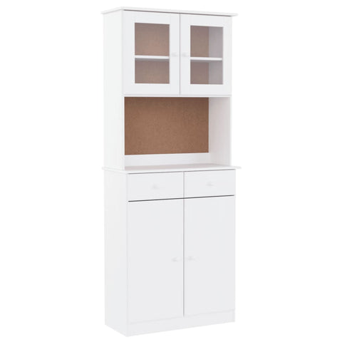 vidaXL Highboard ALTA Weiß 77x35x188 cm Massivholz Kiefer