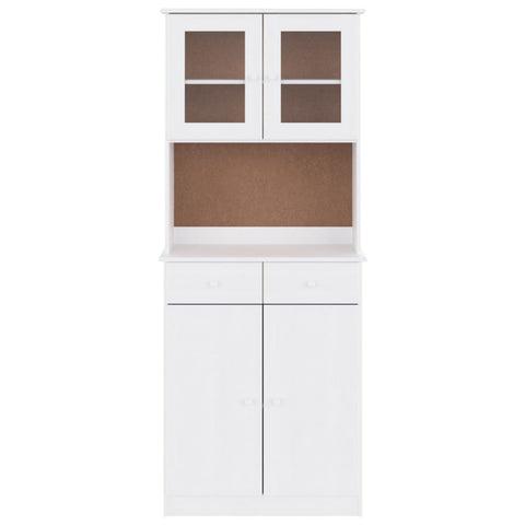 vidaXL Highboard ALTA Weiß 77x35x188 cm Massivholz Kiefer