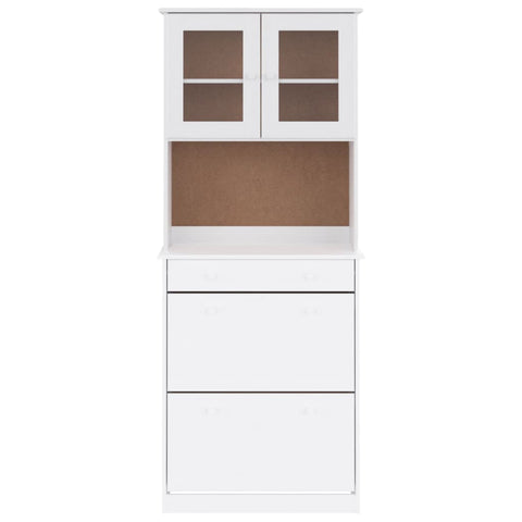 vidaXL Highboard ALTA Weiß 77x35x188 cm Massivholz Kiefer