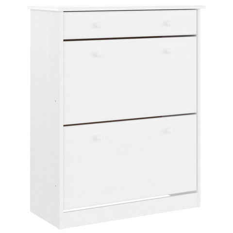 vidaXL Highboard ALTA Weiß 77x35x188 cm Massivholz Kiefer