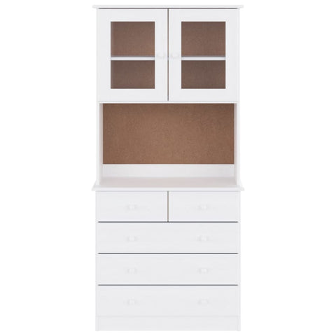 vidaXL Highboard ALTA Weiß 77x35x165 cm Massivholz Kiefer