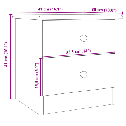 vidaXL Nachttisch ALTA Weiß 41x35x41 cm Massivholz Kiefer