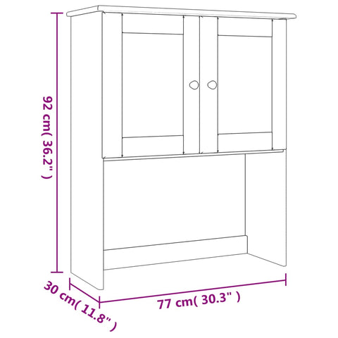 vidaXL Sideboard-Aufsatz ALTA 77x30x92 cm Massivholz Kiefer