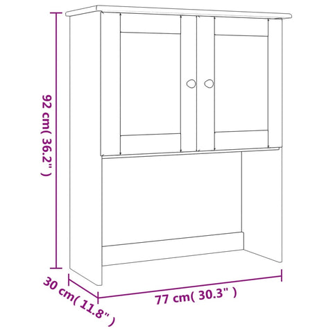 vidaXL Sideboard-Aufsatz ALTA Weiß 77x30x92 cm Massivholz Kiefer