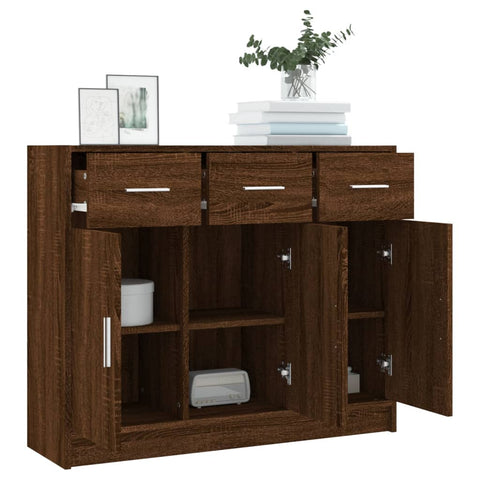 vidaXL Sideboard Braun Eichen-Optik 91x28x75 cm Holzwerkstoff