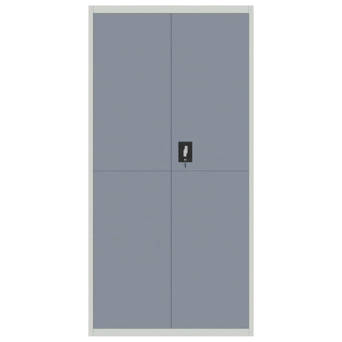 Aktenschrank Hellgrau und Dunkelgrau 90x40x180 cm Stahl