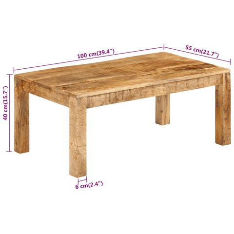 vidaXL Couchtisch 100x55x40 cm Massivholz Mango