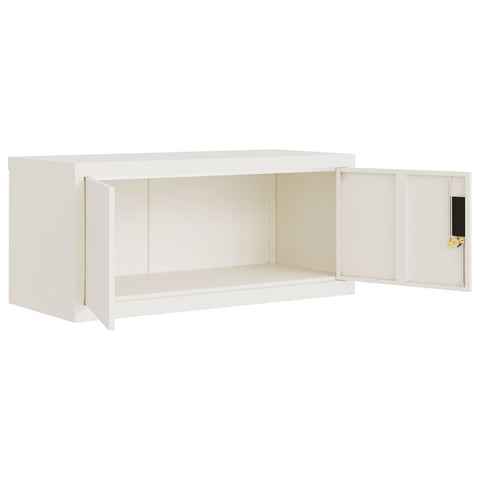 Aktenschrank Weiß 90x40x180 cm Stahl