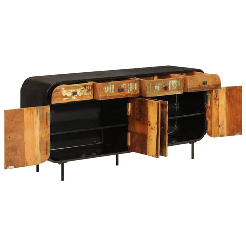 vidaXL Sideboard 140x35x70 cm Altholz Massiv und Metall